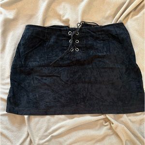 Express black suede skirt